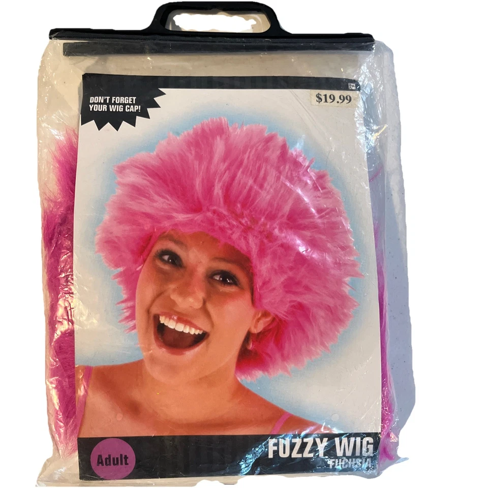 Fuzzy Faux Fiber Fun FUCHSIA  Costume Wig One Size ADULT - FREE SHIPPING - Image 2 of 3