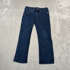 True Religion Jeans Girls 5 Blue Geno Relaxed Slim Straight Medium Wash Denim