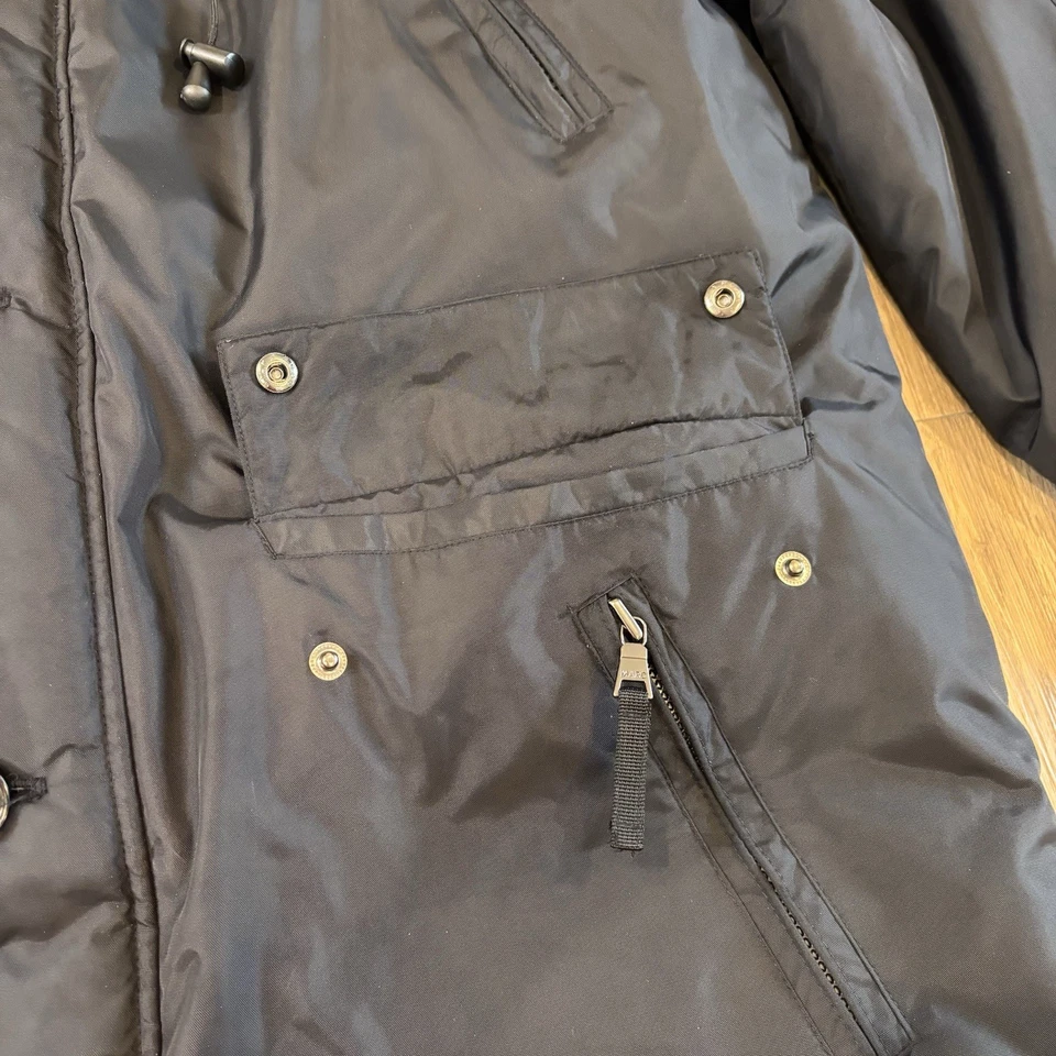 Andrew Marc Men’s Full Zip Button Faux Fur Removable Down Parka Jacket Black 2XL - Image 4 of 4