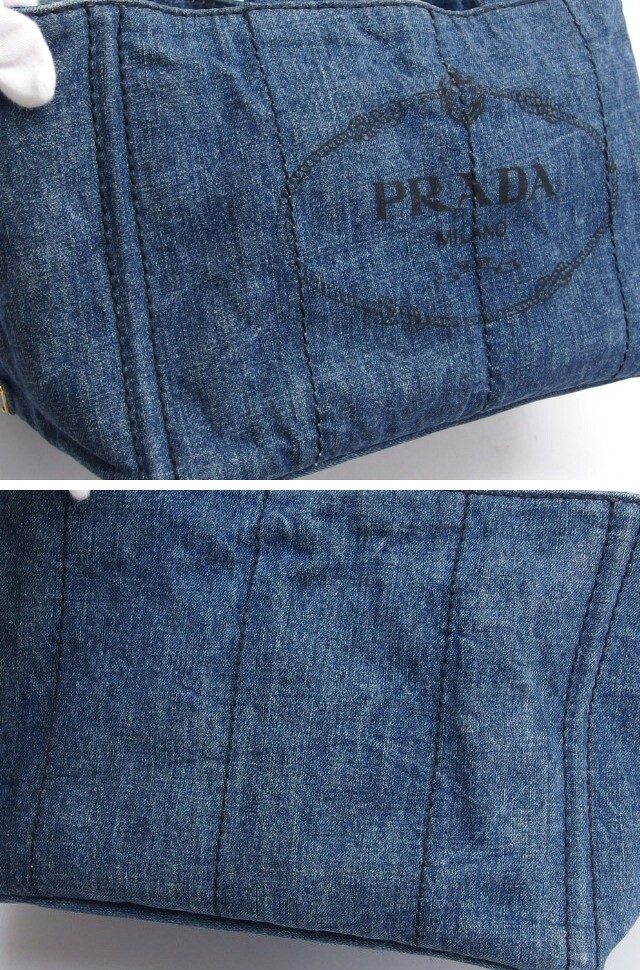 Prada Canapa Tote M Size Avio (Indigo Type) 20260107 from japan thumbnail 6