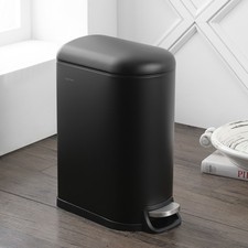 happimess HPM1010-TRASH-CAN Roland 10.6 Gallon Step Open Soft - Black