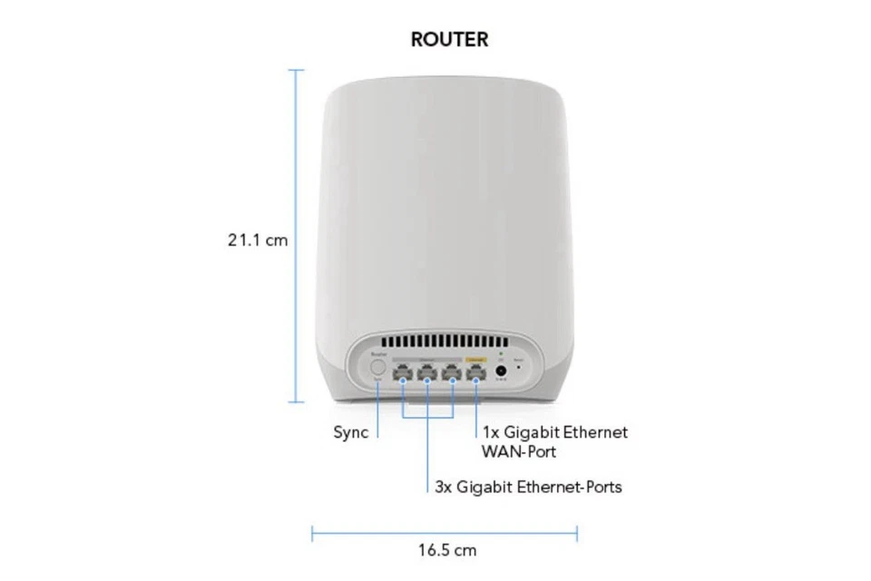 Netgear Orbi AX5400 WiFi 6 Mesh System | Dual-Band | WLAN-Router + Satellit - Bild 3 von 3