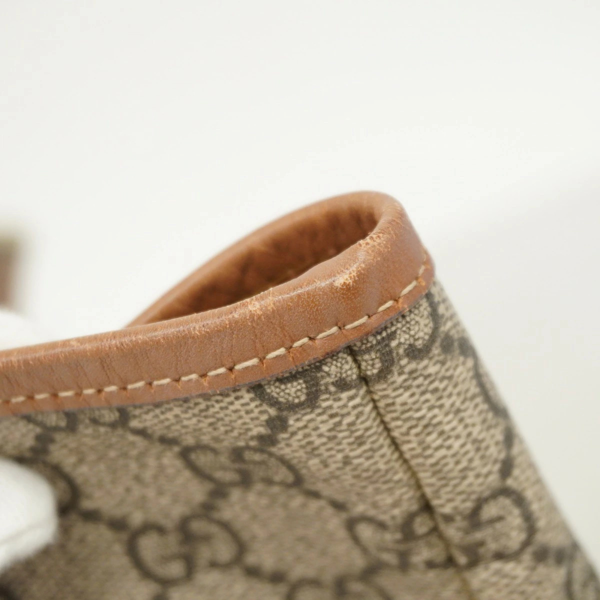 Gucci GG Supreme Sherry Leather Tote Bag Brown Champagne Gold thumbnail 7