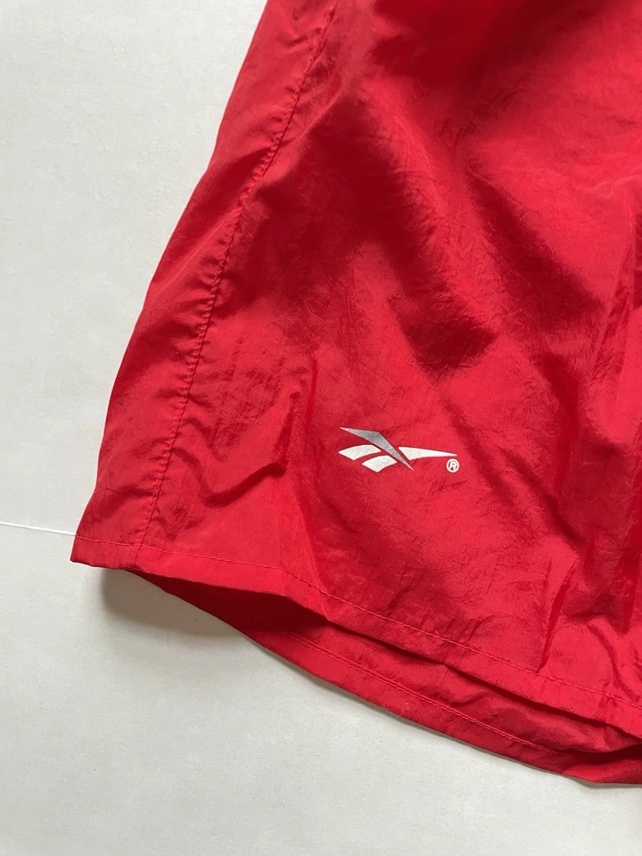 Shorts masculino vintage Reebok Ohio State Buckeyes L vermelho náilon corta-vento OSU NOVO SEM ETIQUETAS - Imagem 3 de 4