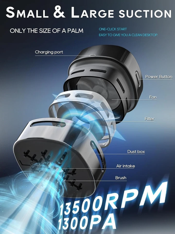 Mini Vacuum Cleaner Office Desk Dust Home For Table Sweeper Desktop Cleaner - Image 3 of 4