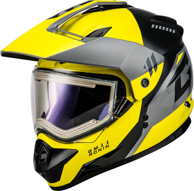 GMax GM-11S Ronin Snow Helmet - Yellow/Silver/Grey - XS A41151193 HEATED SHIELD