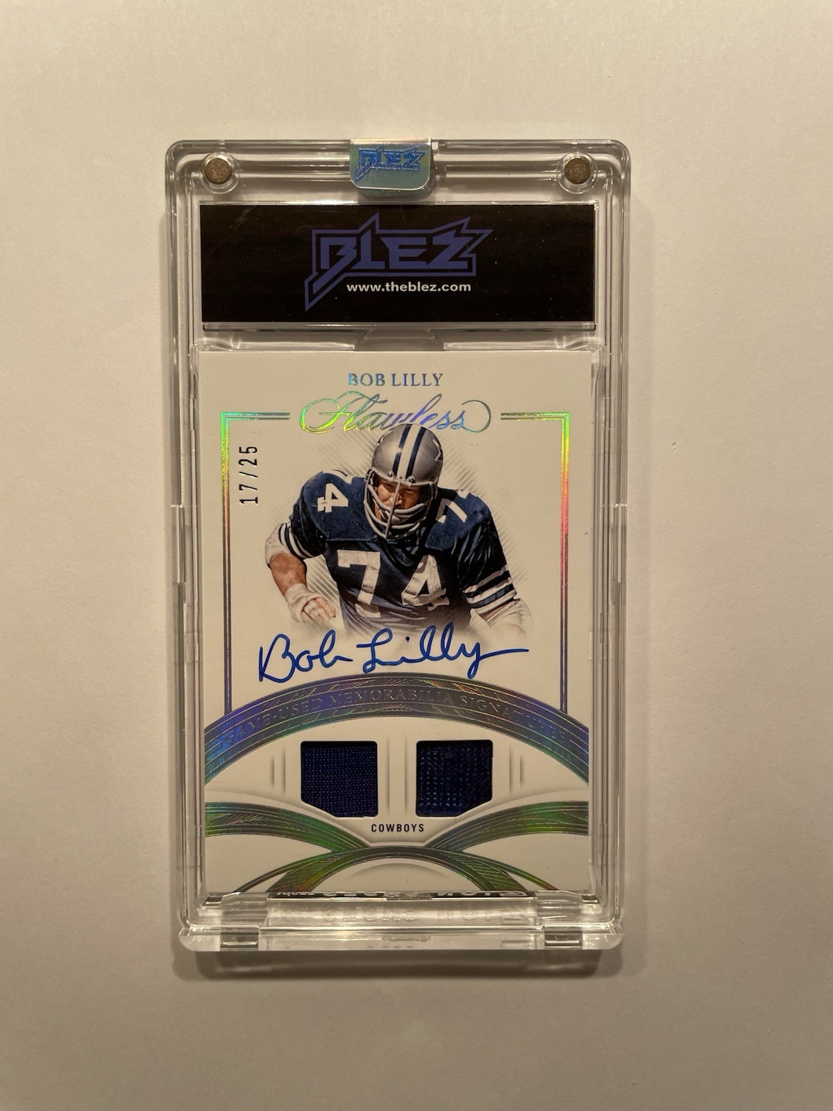 2025 Panini Flawless - Bob Lilly - Auto Dual Game Used Jersey Auto #/25 Cowboys
