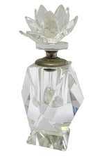 VINTAGE SHANNON CRYSTAL GLASS SCENT BOTTLE PERFUME FLOWER STOPPER