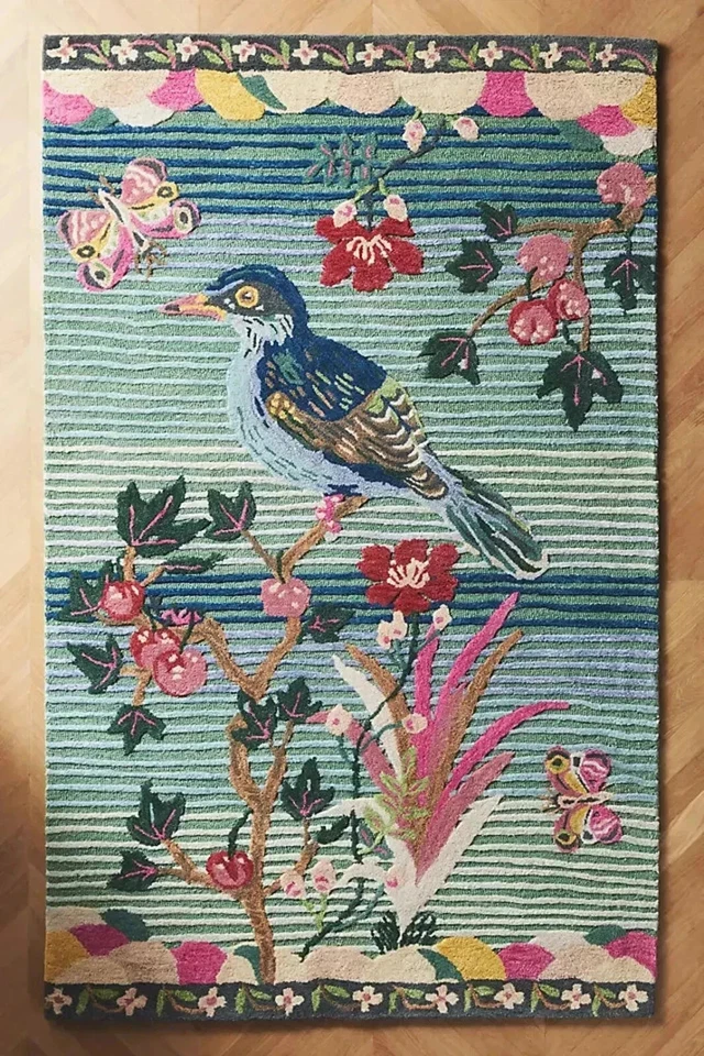 Hand Tufted Nathalie Lete woolen area rug 9x15 Multi color Hand Made woolen area - Image 3 of 3