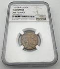 1937 D 3 Legs Buffalo Nickel NGC AU Details Rev Damage