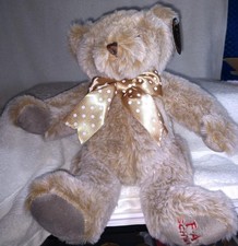 FAO Schwarz Light Mixed Brown TEDDY BEAR Plush 9" NWT