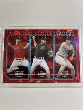 2024 Topps Sapphire #305 League Leaders Strider, Gallen, Steele. #1/5 Red