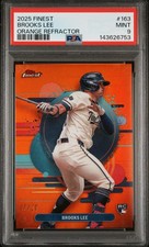 2025 TOPPS FINEST ORANGE REFRACTOR #163 BROOKS LEE ROOKIE RC 07/20 PSA 9