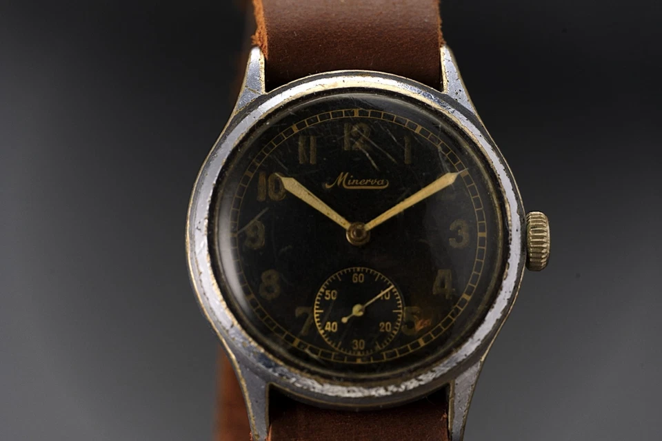 Minerva DH wristwatch military 1940 watch cal. 12L wristwatch - Image 3 of 4