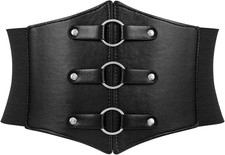 Women Wide Corset Elastic Belt Vintage Waist Cincher Waspie Costume 75