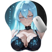 3D Mousepad Oppai Mouse pad with Wrist Rest Pain Relief Anime Manga pad Esdeath