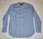 Polo Country Ralph Lauren Blue LS Custom Fit Banded Collar Cowboy Shirt Large