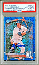 KEVIN MCGONIGLE signed auto 2025 1st Bowman Chrome Blue Shimmer 150 PSA AUTO 10