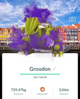 Pokémon Go Shiny Shadow Groudon Copenhagen BG & LV50 & 3 Moves- Registered Trade