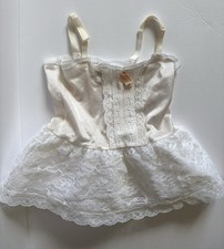 Vintage Girl  s Lace Crinoline Petticoat Fancy Full Nylon Slip 1960s/70s Size 4