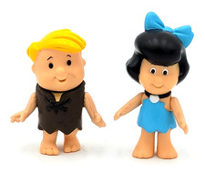 Vintage 1986 Flintstones Kids Barney Rubble and Betty Rubble Figures