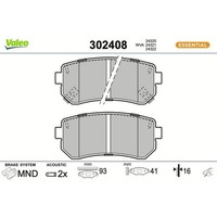 Valeo BremsbelÄGe Satz Hinten Passend FüR Hyundai Accent I20 I30 IX20 IX35 Sonat