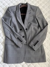Express Blazer White/Black Herringbone Double...