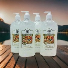  LOT 4  N.Collections British Rose w/ Pump Body Wash w/ Natural Plant 24 Oz Ea