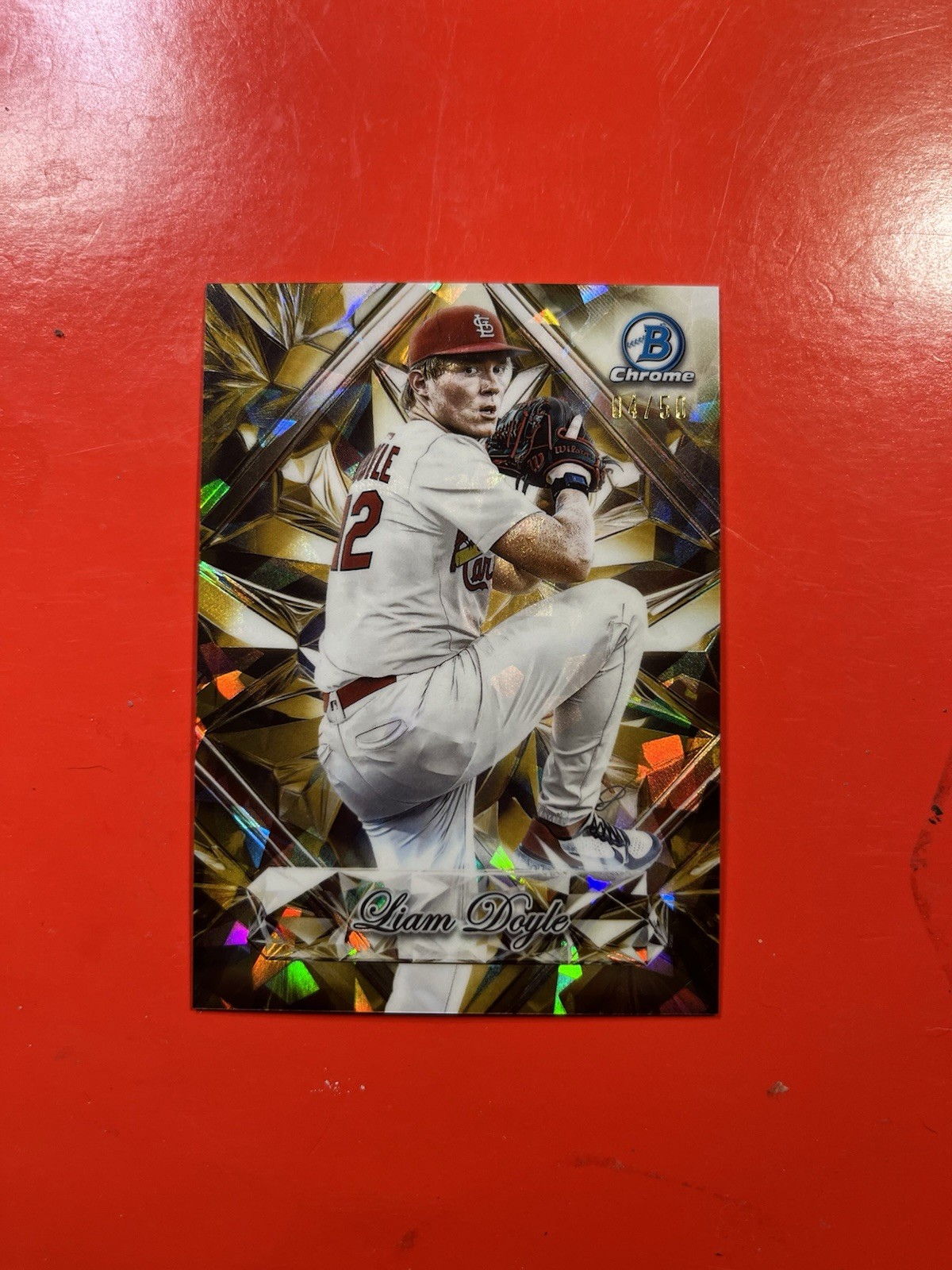 2025 BOWMAN CHROME DRAFT SAPPHIRE SELECTIONS SS-5 LIAM DOYLE GOLD /50! CARDINALS