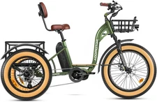 ADDMOTOR 48V 20Ah 450lbs Etrike 1000W Mid-Drive Tricycle 160NM Torque 85Miles