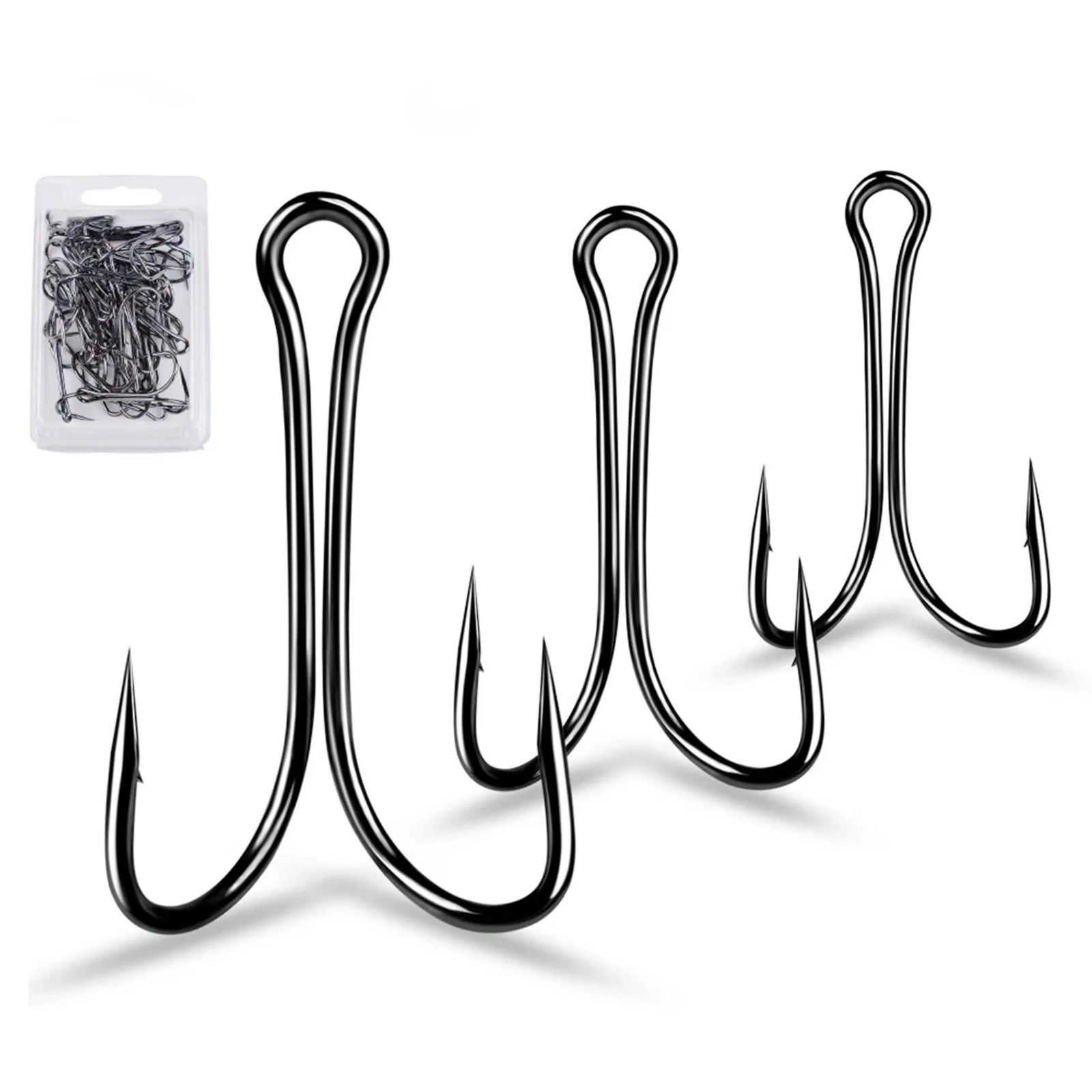 30 Classic Double Fishing Hook Carbon Steel Durable Toad Frog Hook 9908 2/0-4/0