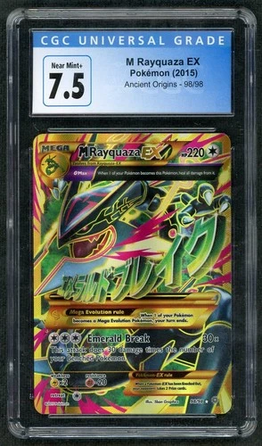 2015 Pokemon Ancient Origins M Rayquaza EX 98/98 CGC 7.5