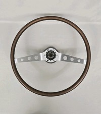 1960s *RARE* OEM CHEVROLET 16" 2 BAR WALNUT STEERING WHEEL + 1968 HUB/ADAPTER