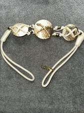 Vtg Belt Beaded Hammered Medallion Bungee Corded Boho Hippie 80 s 90 s New