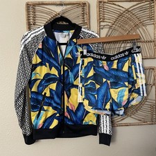 Adidas Farm Rio Track Jacket Shorts Set Tropical Floral Leaf Palm Hip Hop S B30