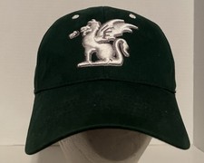 Dark Green Baseball Cap Featuring A White Embroidered Welsh Dragon Fitted Hat