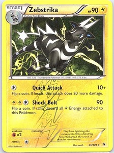 Zebstrika 36/101 Reverse Holo Noble Victories - Pokemon Card - NM