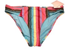 Gibson Latimer Women's Bikini Multi-Color Stripes Large Swimsuit Bottoms