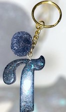 Letter T Keychain With Pom Pom Custom Made Tell Me Color Custom Initial Keychain