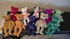 Lot of 10 - BRAND NEW W/ TAGS - TY Beanie Baby Bears 1990s Vintage - TAG ERRORS!
