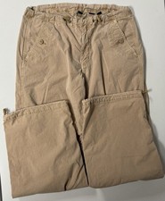 American Eagle Parachute Pants Tan Wide Leg Stretch Y2K Drawcords Women Small