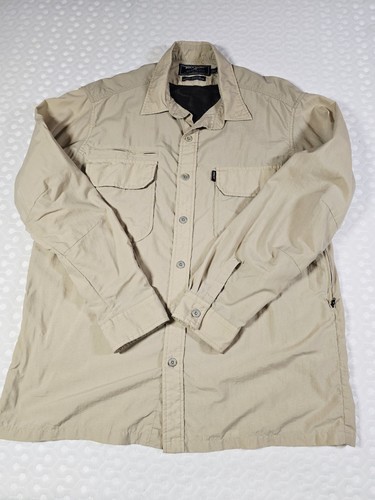Polo Sport Ralph Lauren Shirt Large Khaki Nylon Vented Fishing Military Safari - Picture 2 of 12