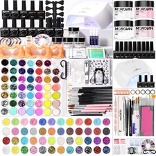 Paquete De Uñas Acrilicas Kit De Esmalte Profesional Para Pinceles Set Rutilar