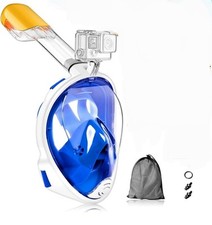 Adult 180  Full Face Diving Snorkel Mask with Camera Mount Mask Free Breathing
