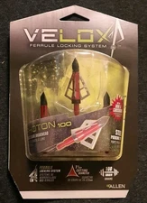 Allen Velox 14696 Photon 100 GR Broadheads  3 pack Sealed New 