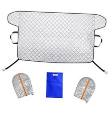 Thickened Car Windshield Cover for Ice and Snow,Sunshade. All-Weather Silver