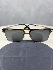 BMW 53N Blonde Havana / Shiny Gunmetal / green Lens Brown and Black Sunglasses