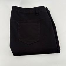 Catherines Sateen Stretch Black Straight Leg Comfort Pants Womens 24W