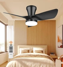 Black Ceiling Fan with Light 30Inch, Large Air Volume, Ceiling Fans with Lights 