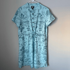 Land’s End Oeko-Tex Shirt Dress Tropical Print Size M NWOT Summer beach